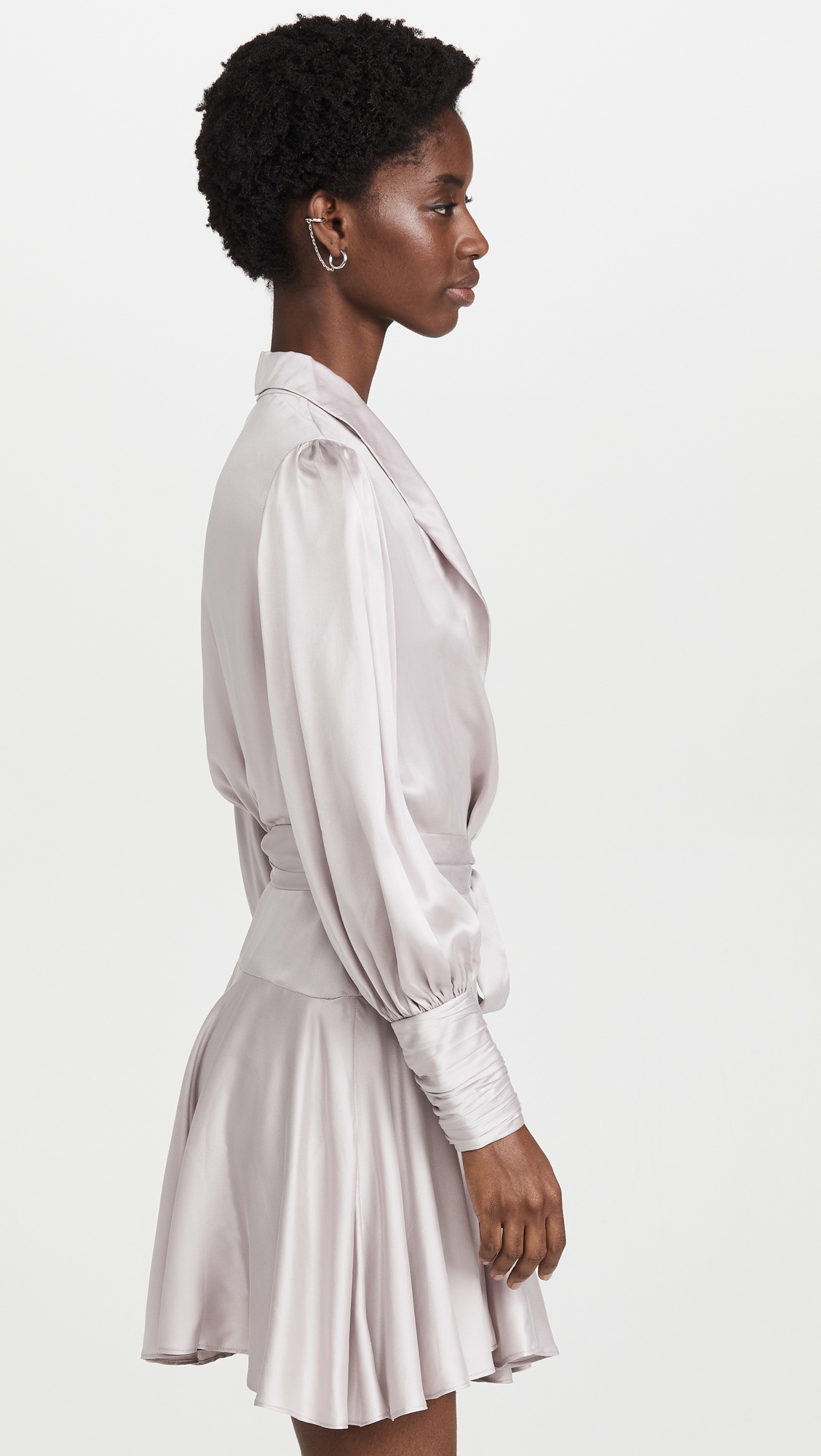 Silk Wrap Mini Dress - 3
