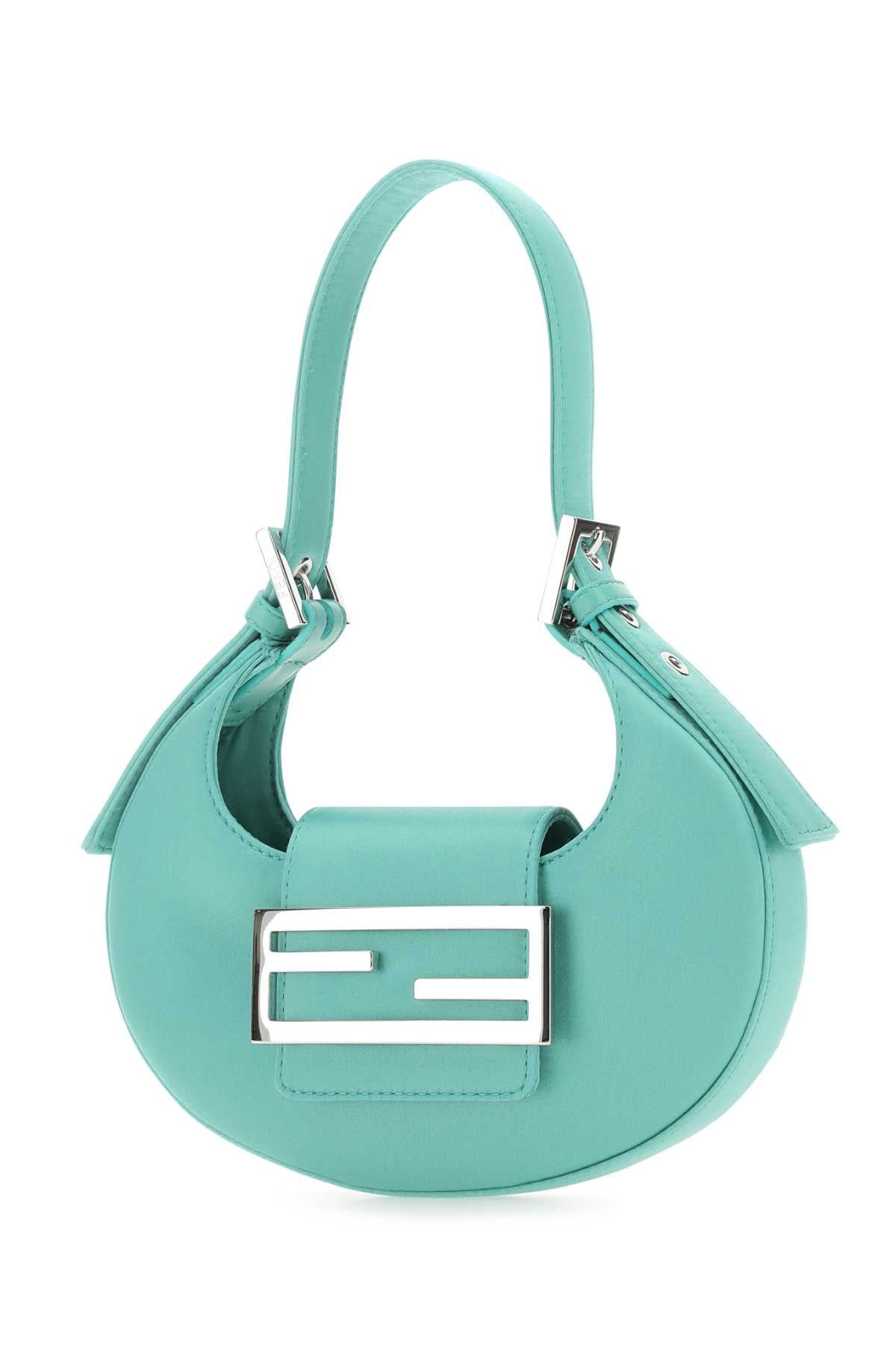 Fendi Women Sea Green Satin Mini Cookie Handbag - 2