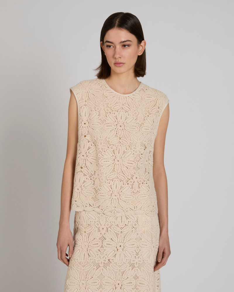 SLOWEAR Regular fit top in macramé lace outlook