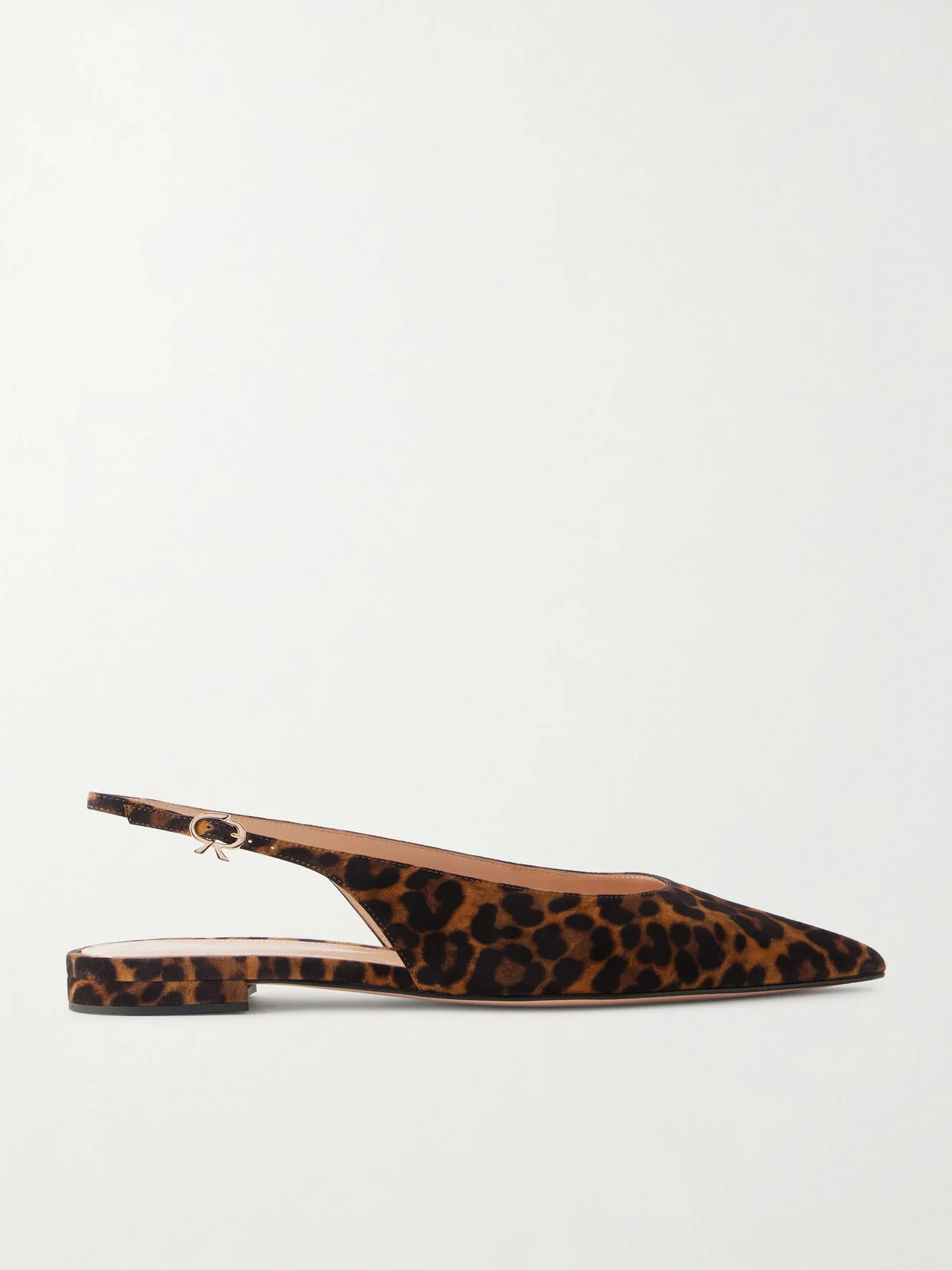 Robbie Animal-print Suede Slingback Flats - 1