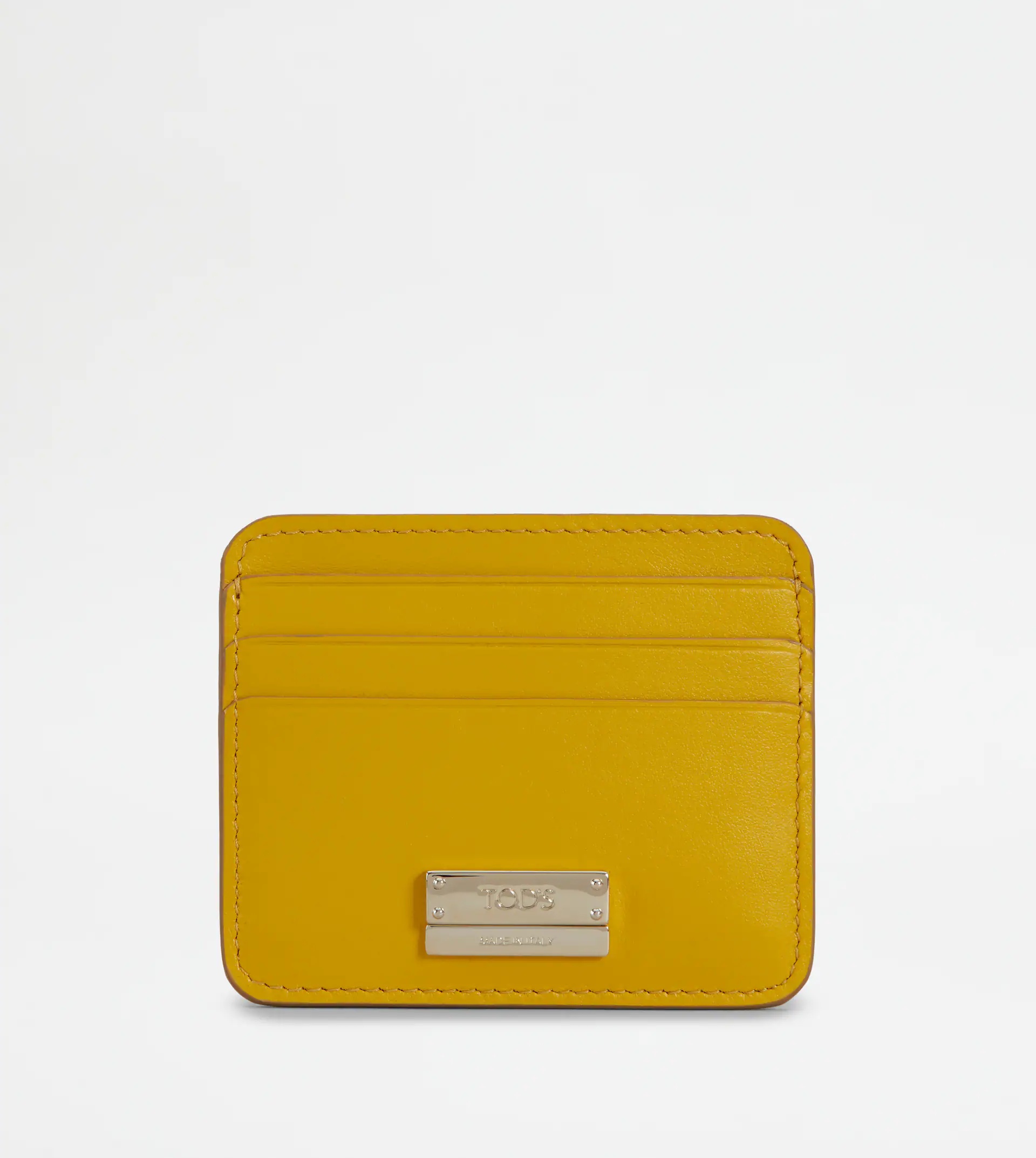 CARDHOLDER IN LEATHER - YELLOW - 1