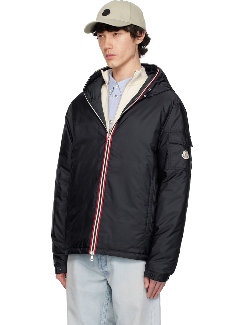 Moncler Navy Evettes Hooded Short Down Jacket outlook