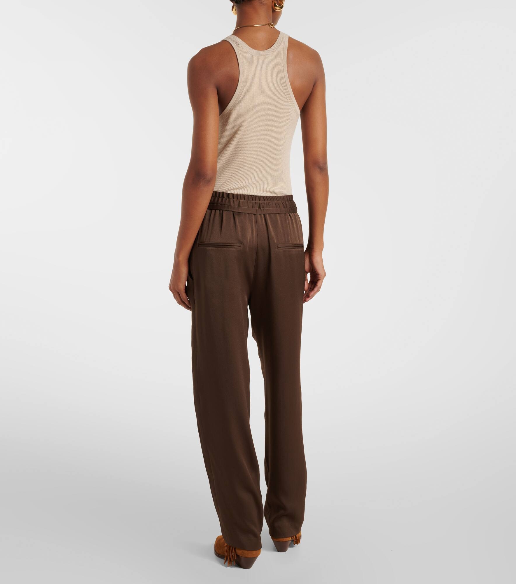 Kendry satin wide-leg pants - 3