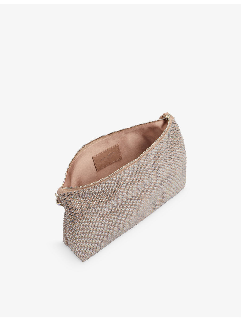 Callie medium crystal-embellished suede clutch bag - 4