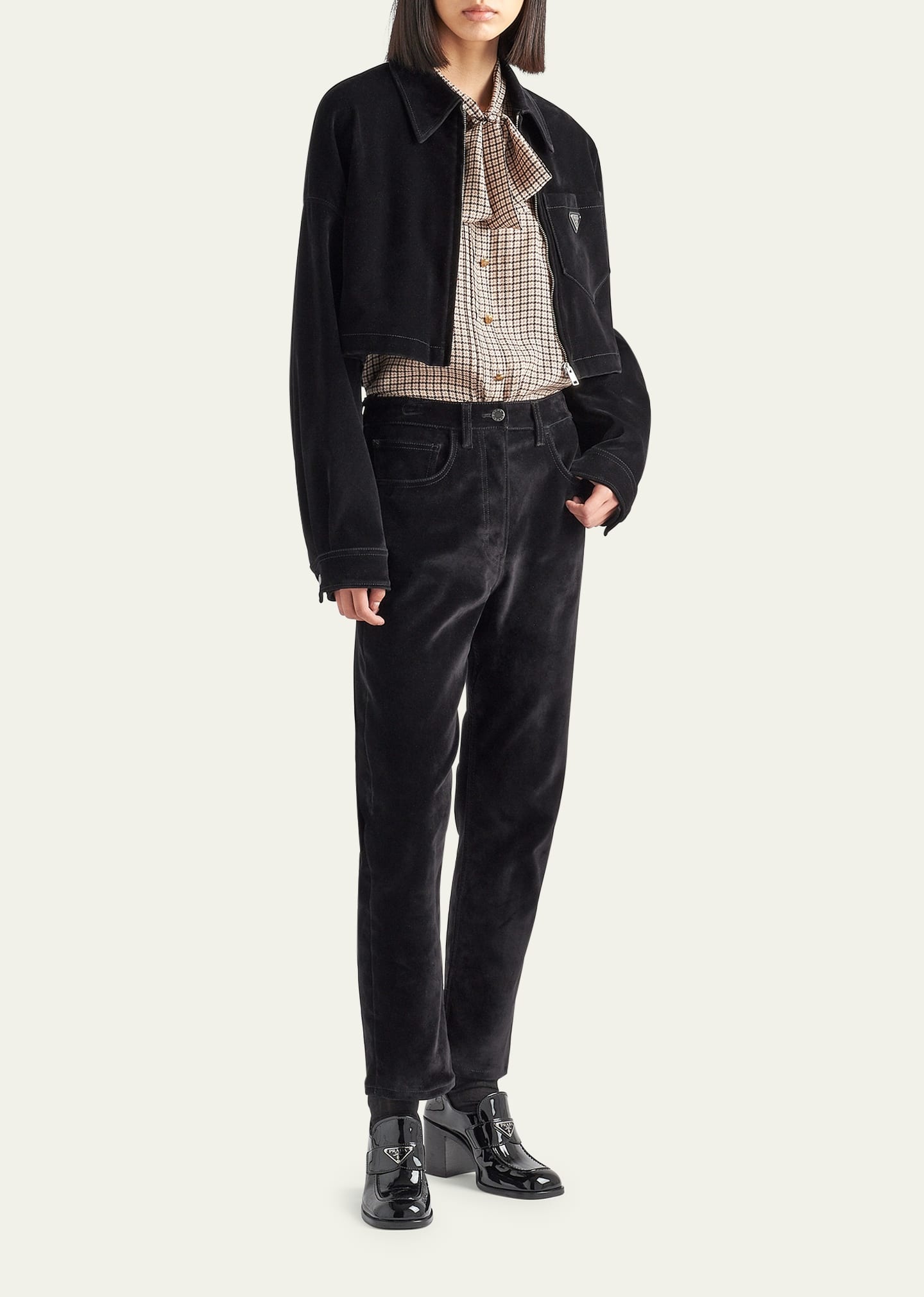 Velvet Denim Straight-Leg Pants - 2