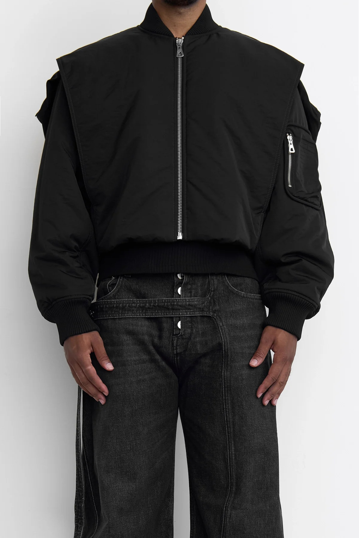 Jean Paul Gaultier 'The Hooded' Bomber Jacket Black - 4