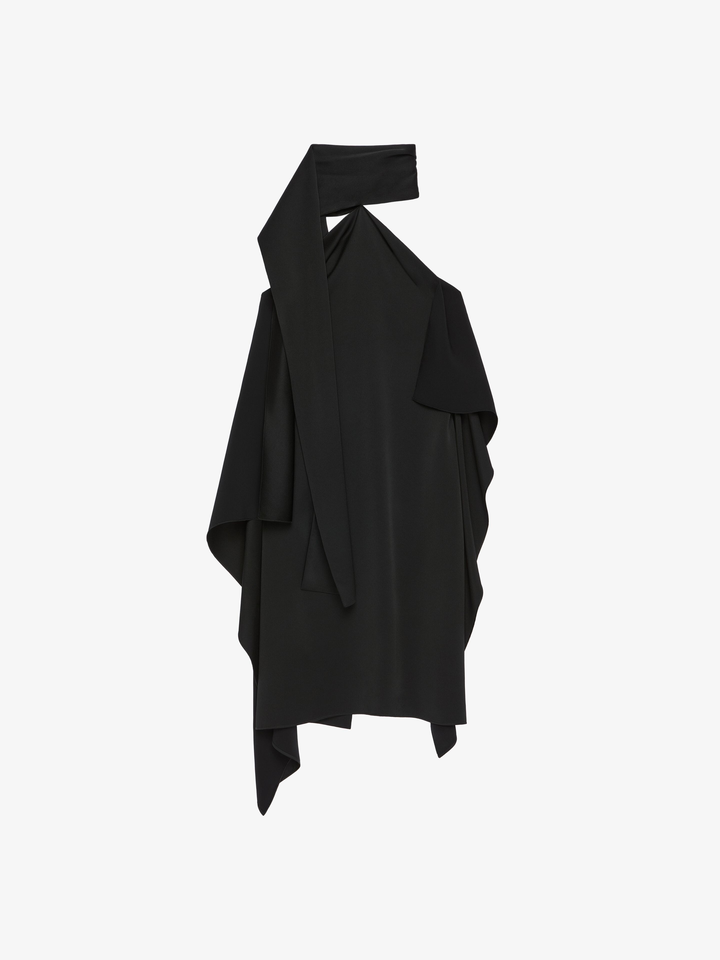 SCARF DRESS IN CREPE AND SATIN - 1
