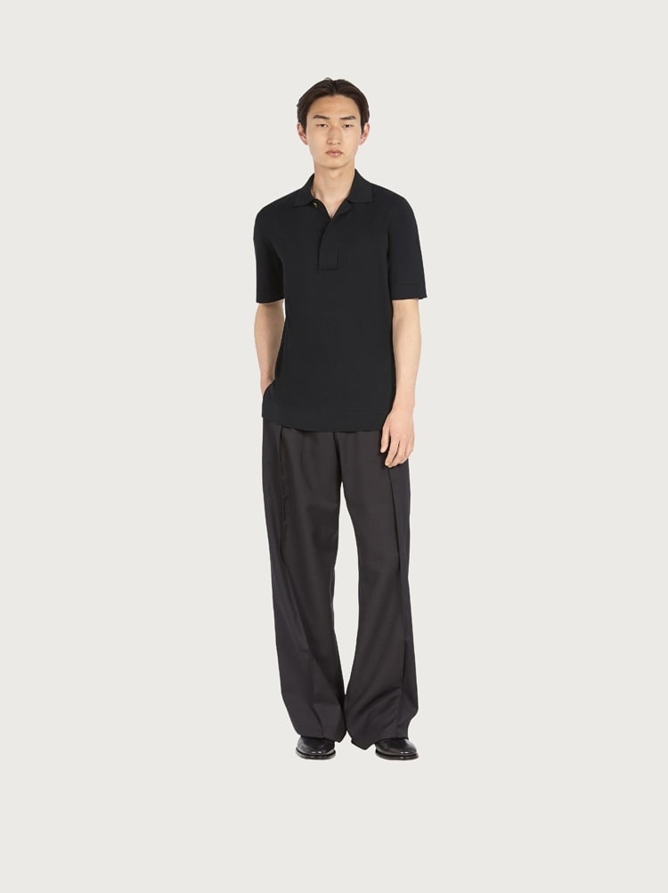 SILK AND COTTON POLO - 5