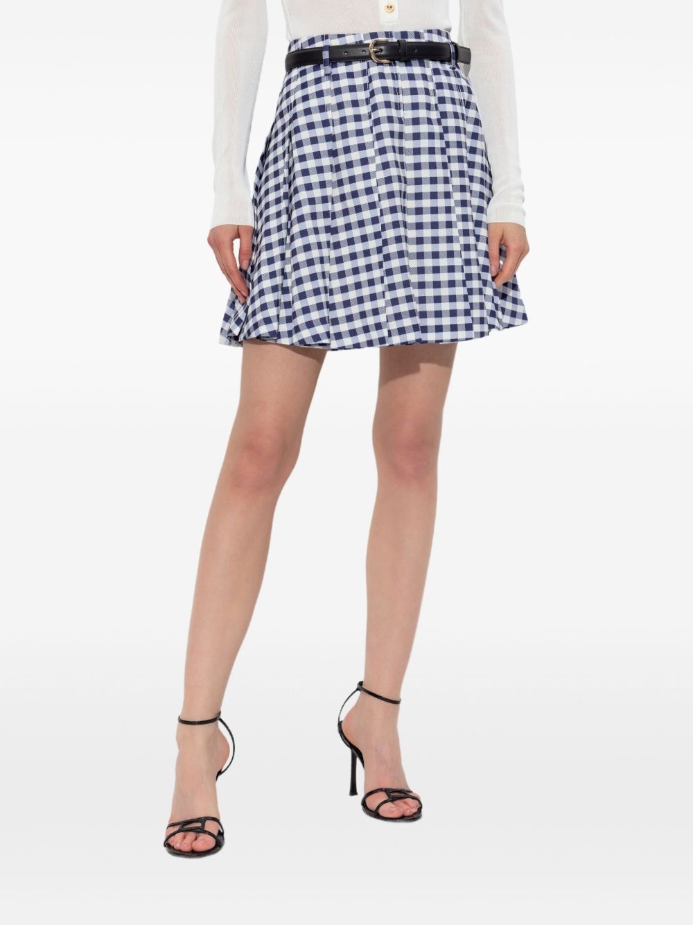 gingham pleated mini skirt - 3