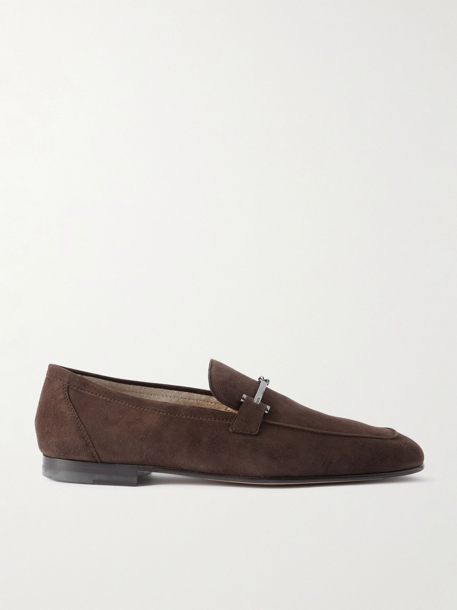 Horsebit-Embellished Suede Loafers Brown - 1