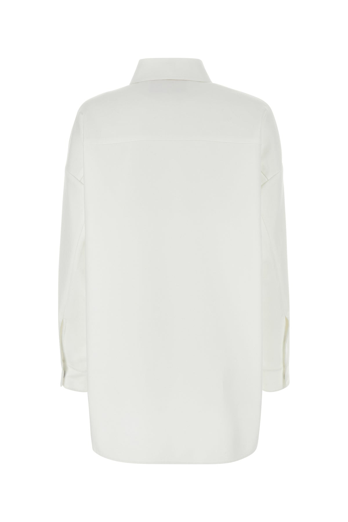 White cotton blend oversize shirt - 2