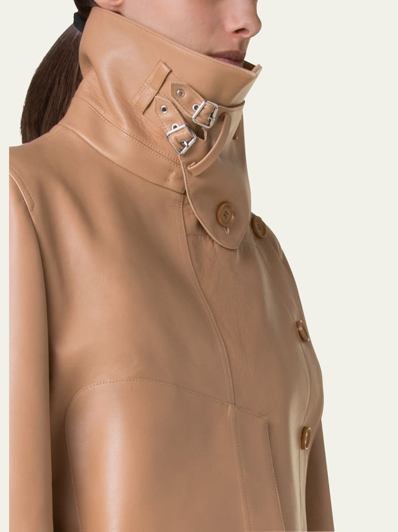 Arno Boxy Leather Trench Jacket 5