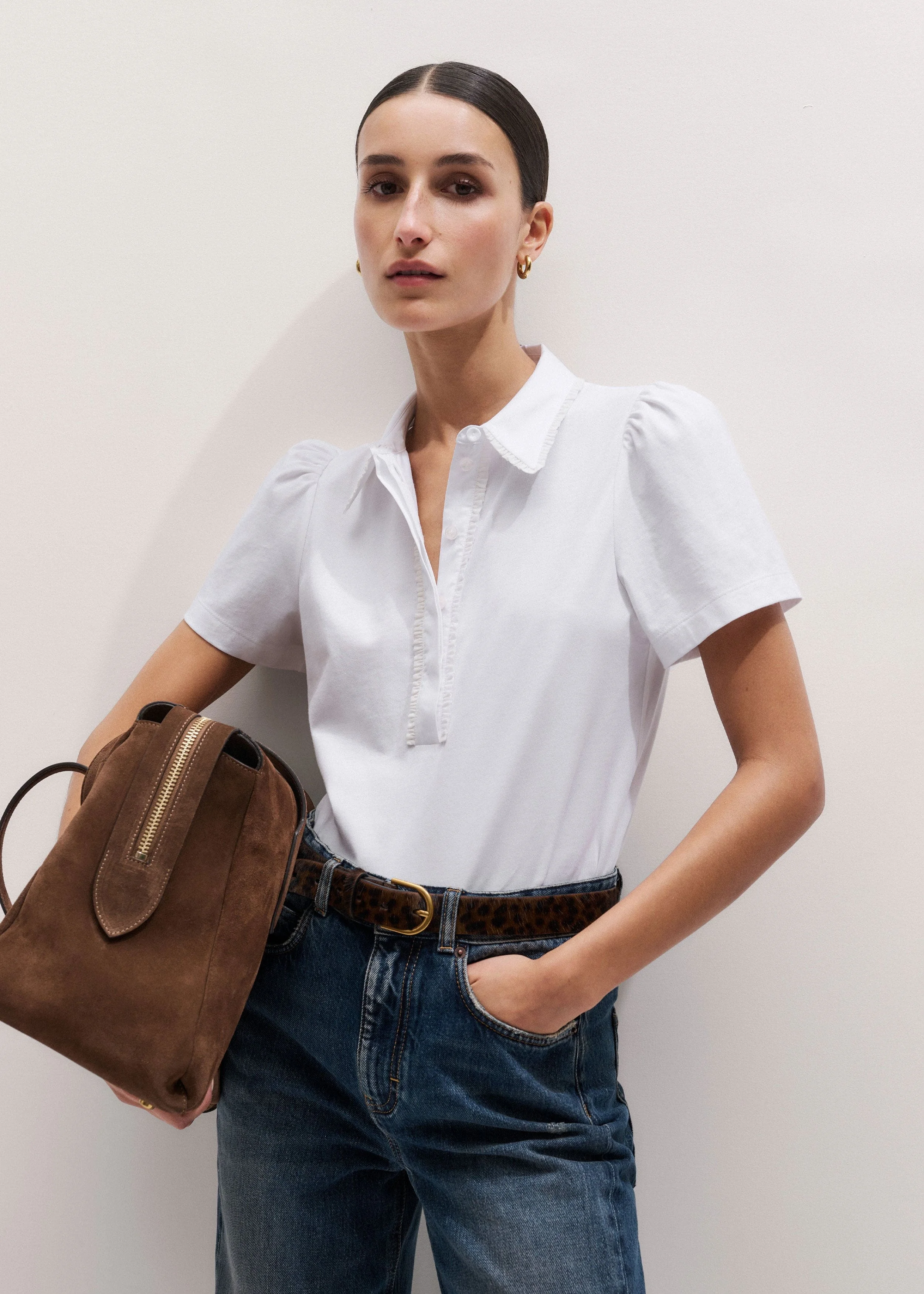 Frill Trim Layering Shirt - 1