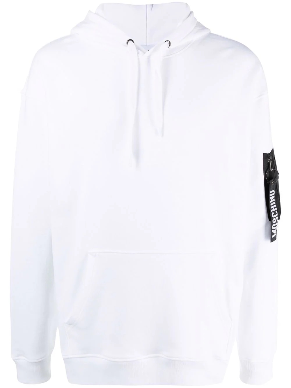 zip pull pocket-detail hoodie - 1