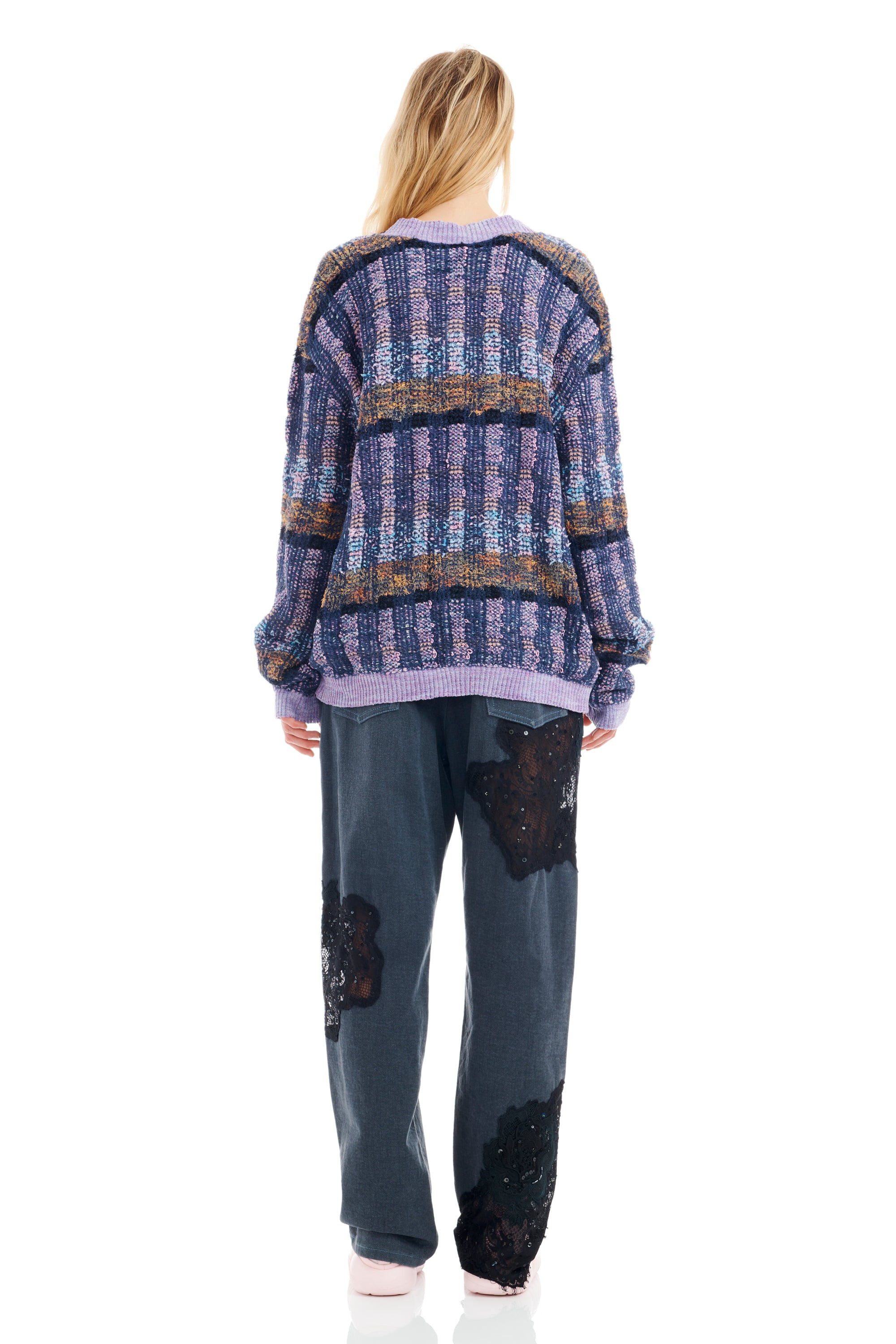 VITELLI PURPLE PLAID WOOLLY SWEATER - 6