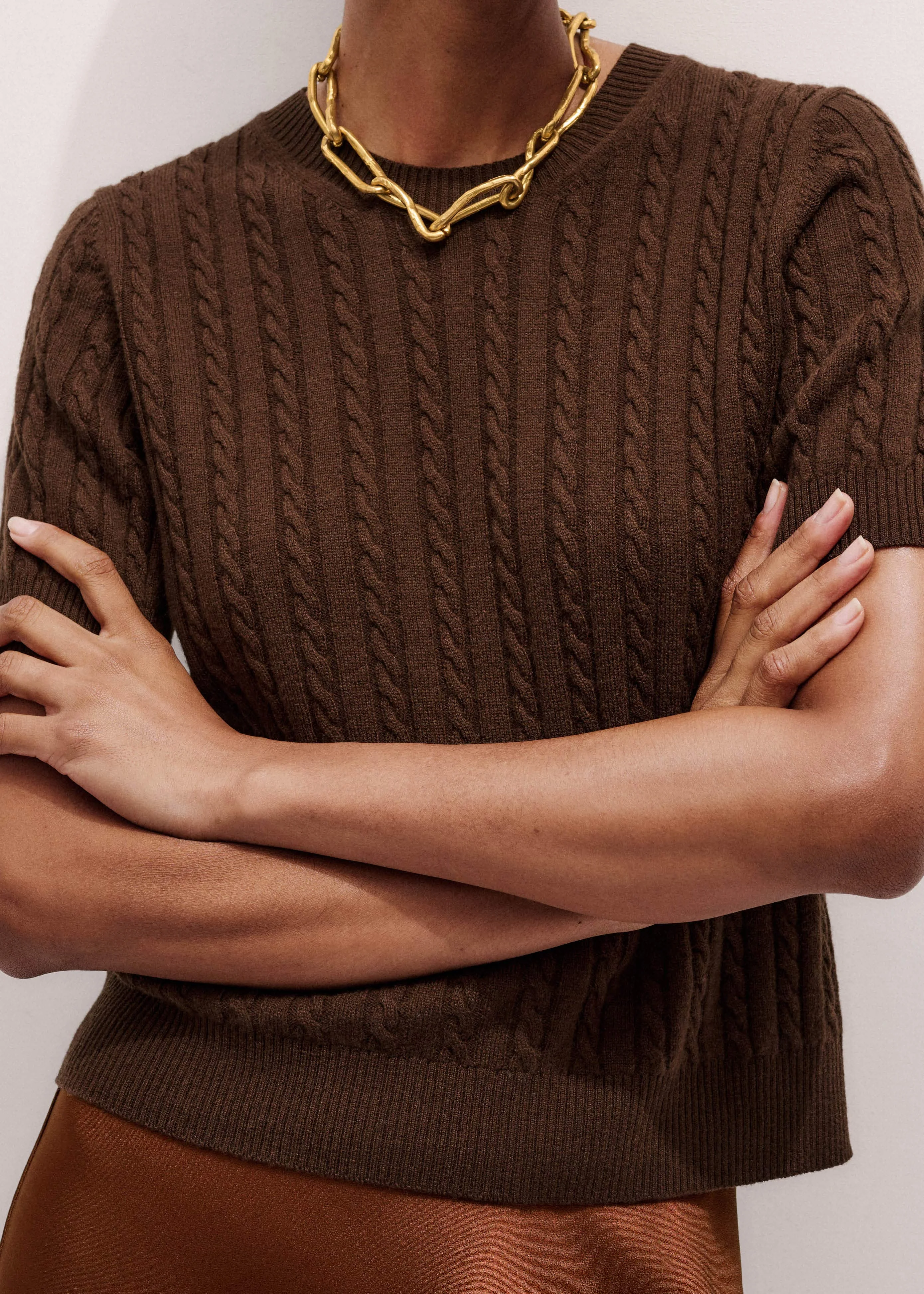 Micro Cable Knit Tee - 1