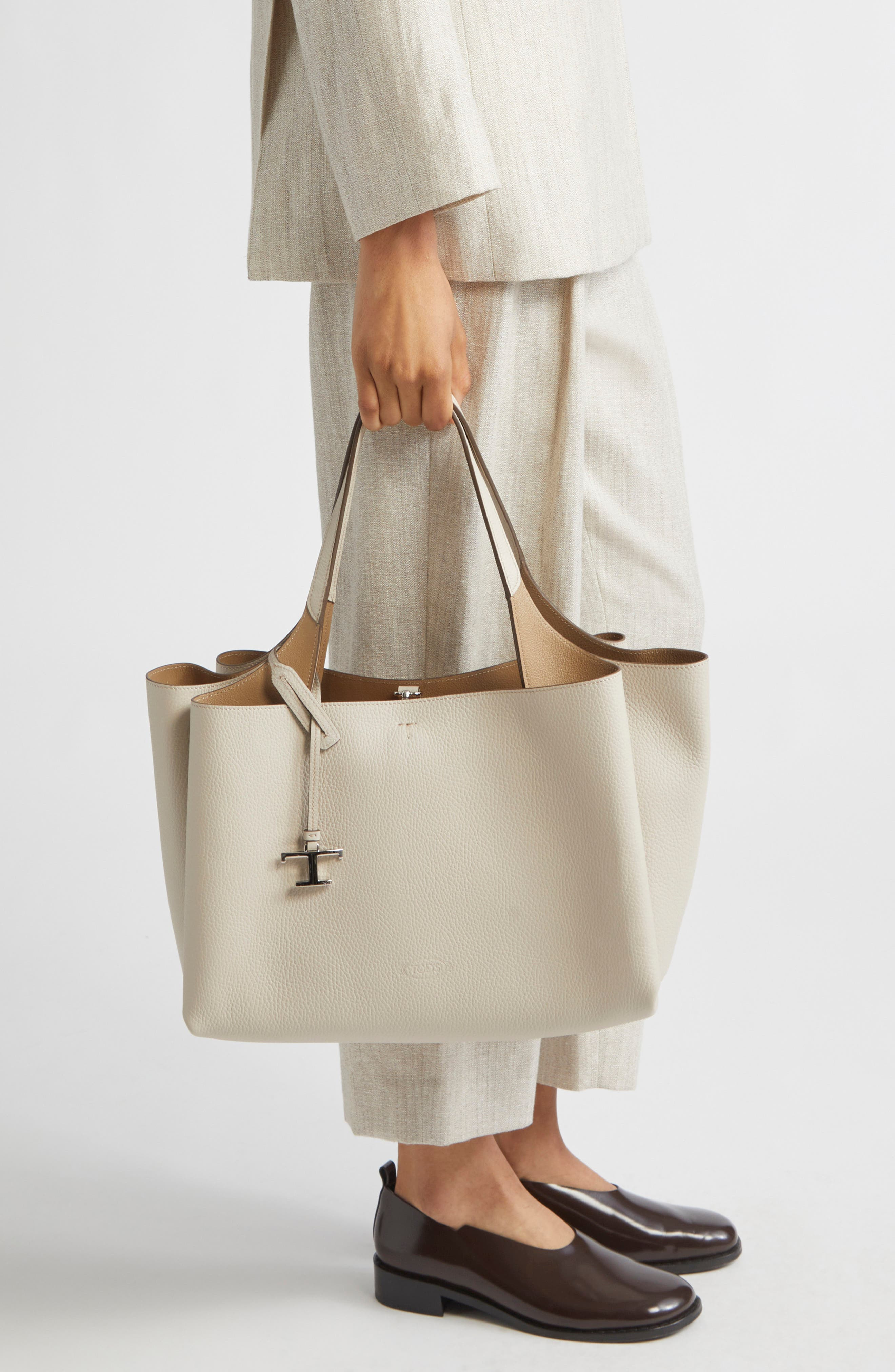 Tod's Medium Leather Tote in Mastice/Corda Med at Nordstrom - 3