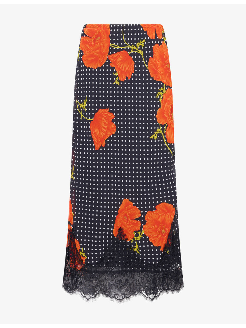 Poppy Lace-Trim Mesh Midi Skirt 1