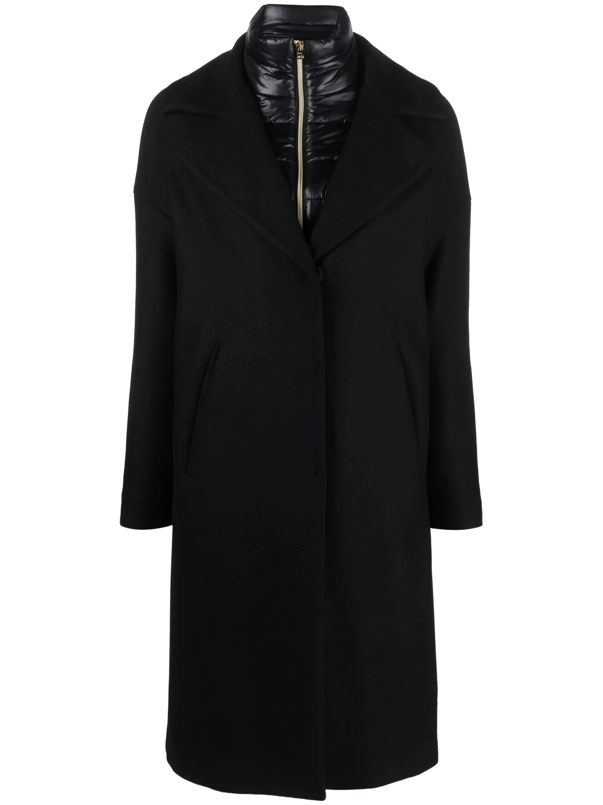 Padded-bib Single-breasted Coat - 1