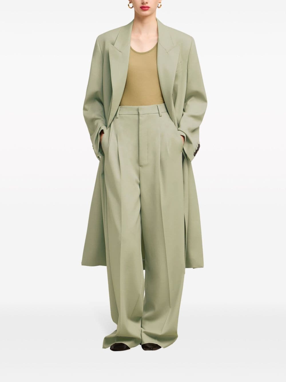 wide-leg tailored wool trousers - 2
