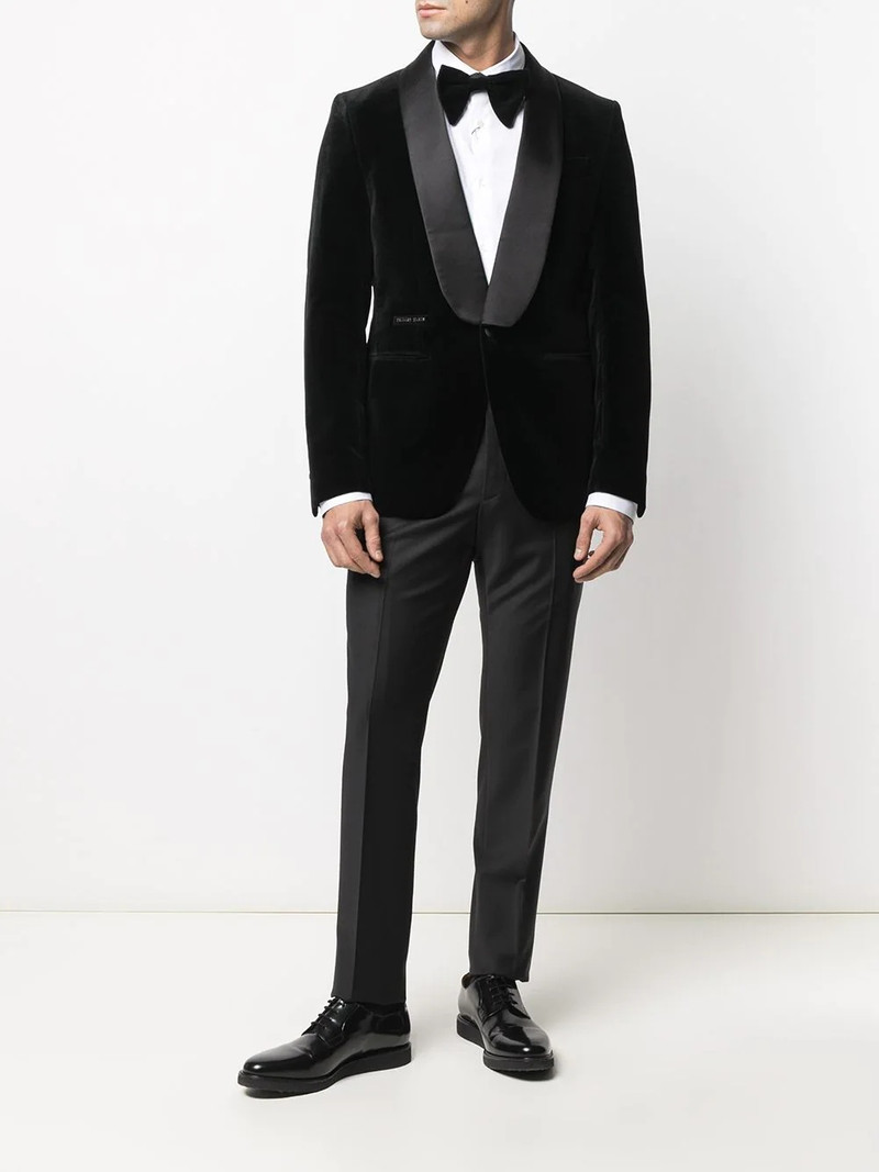 PHILIPP PLEIN Elegant velvet-effect blazer outlook