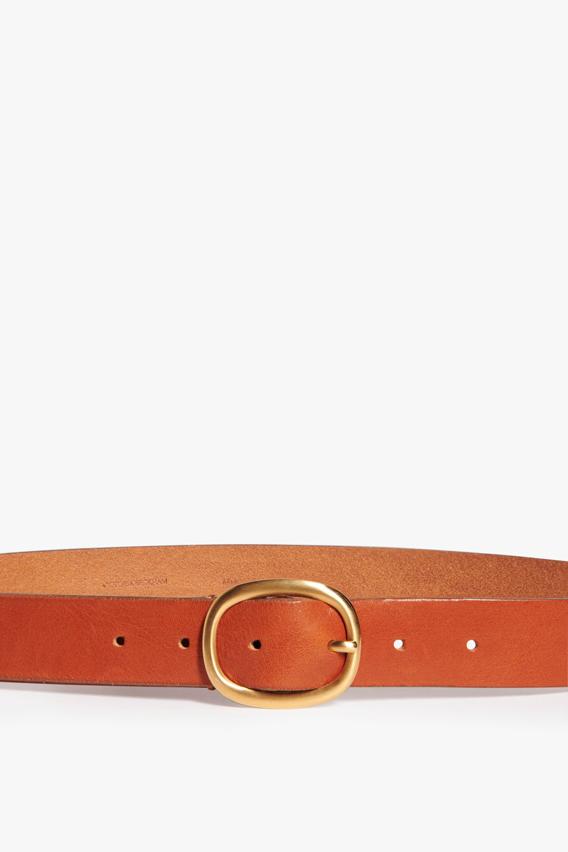 Victoria Beckham Classic Belt in Cognac outlook