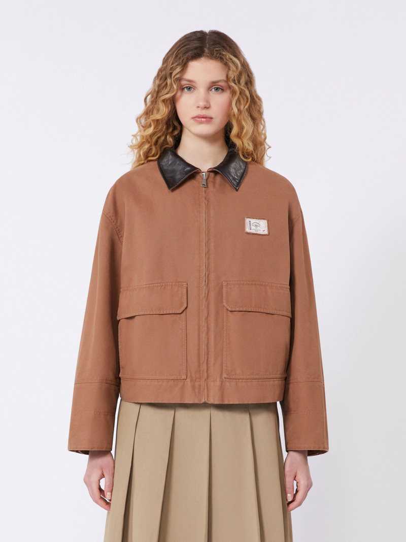 FRECCIA Cotton canvas jacket - TOBACCO 3