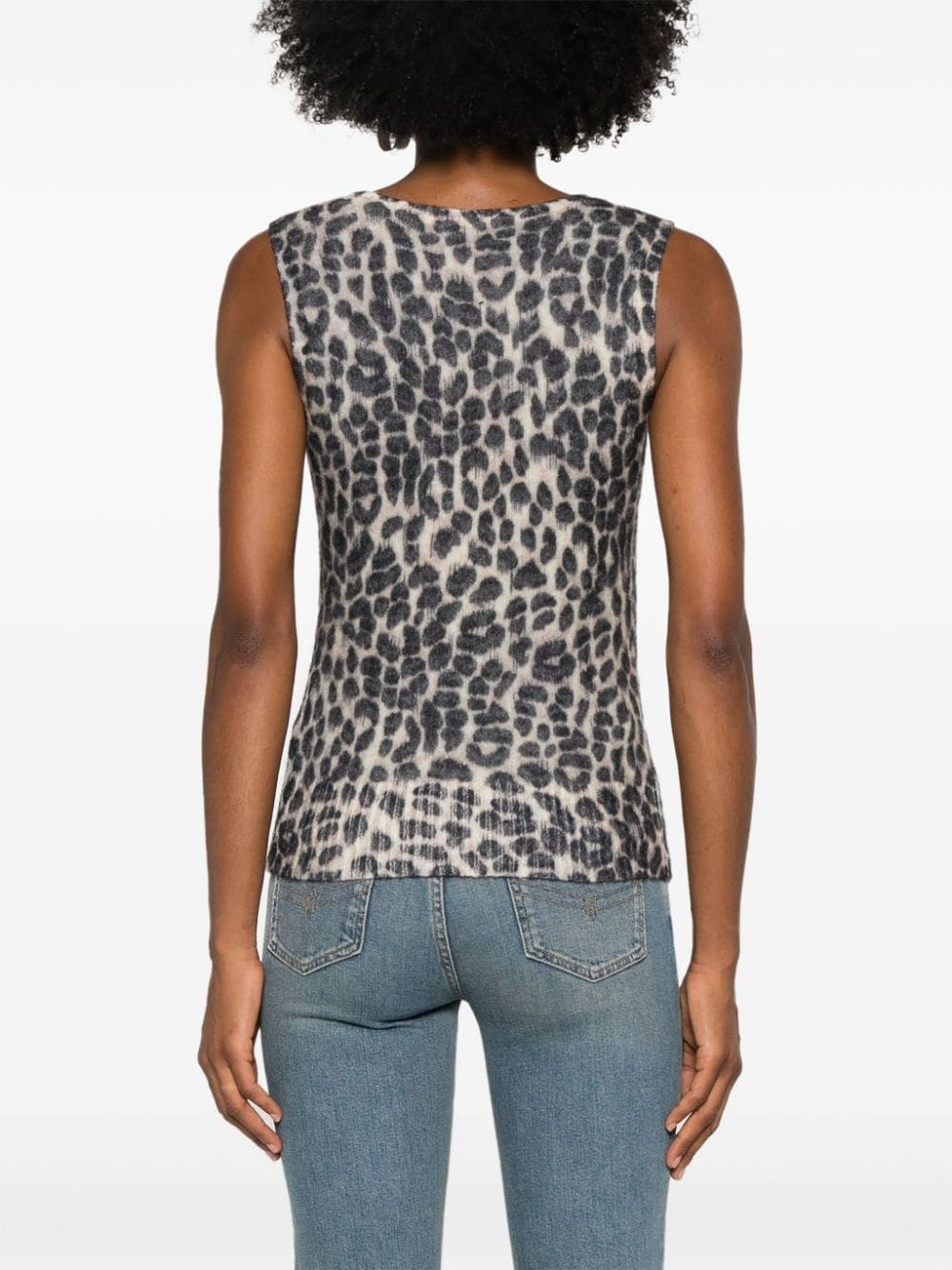 leopard-print tank top - 4