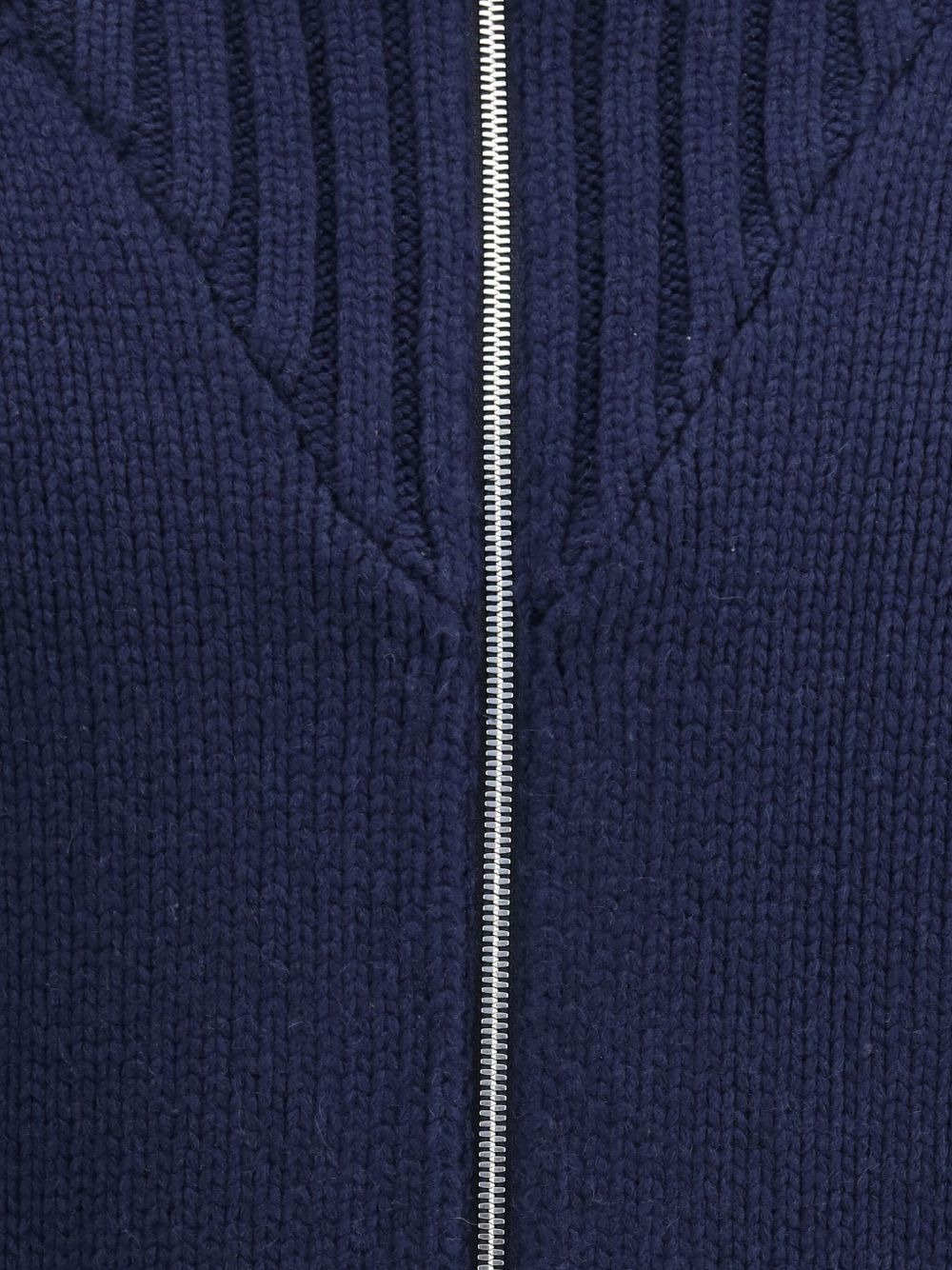 high-neck zip-front cashmere jacket - 3