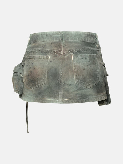 THE ATTICO 'FAY' MINI SKIRT IN GREEN CAMOUFLAGE DENIM outlook