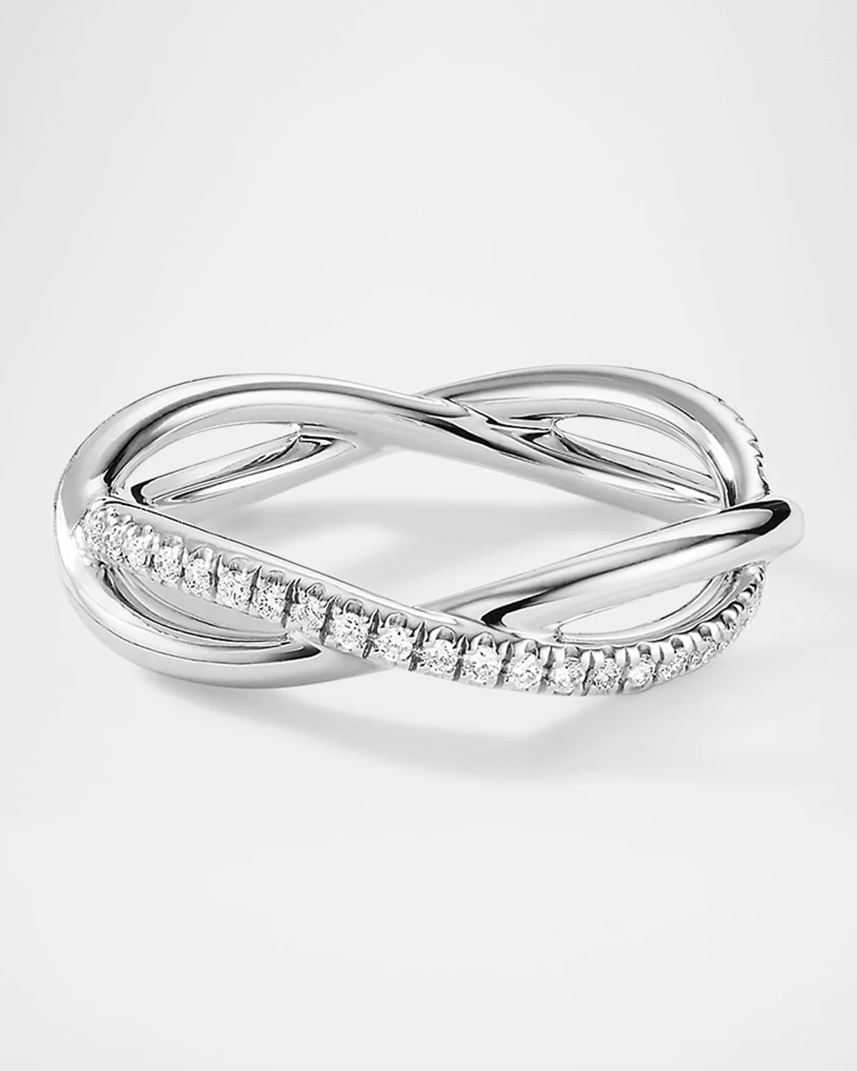 DY Infinity Band Ring with Diamonds in Platinum, 4.18mm - 1