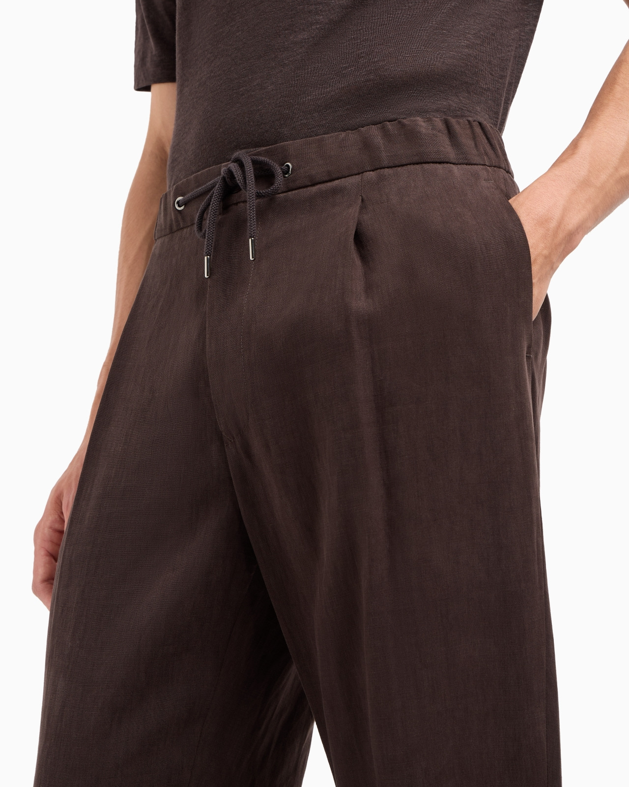 Single-dart, pure linen canvas trousers - 5
