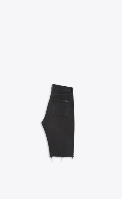 SAINT LAURENT relaxed-fit shorts in black denim outlook