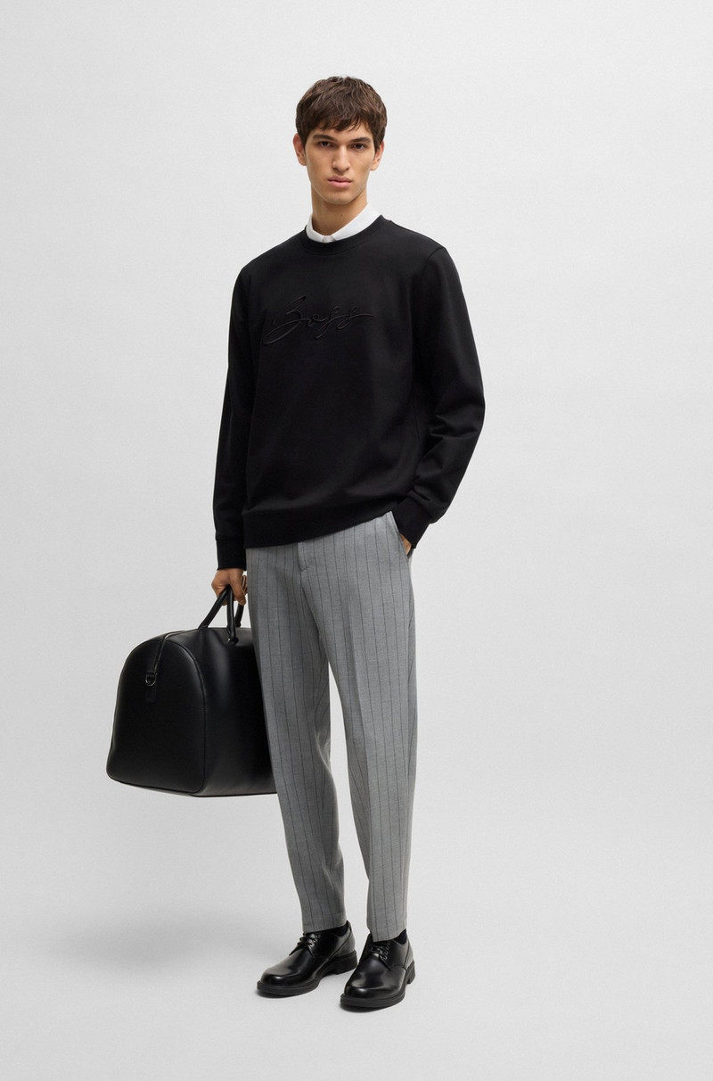 BOSS COTTON-TERRY RELAXED-FIT SWEATSHIRT WITH SCRIPT LOGO outlook