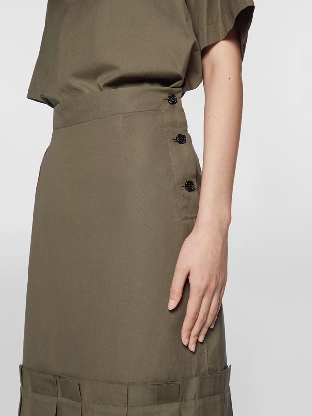 CHEMISIER COTTON POPLIN DRESS WITH PLEATED BOTTOM - 4