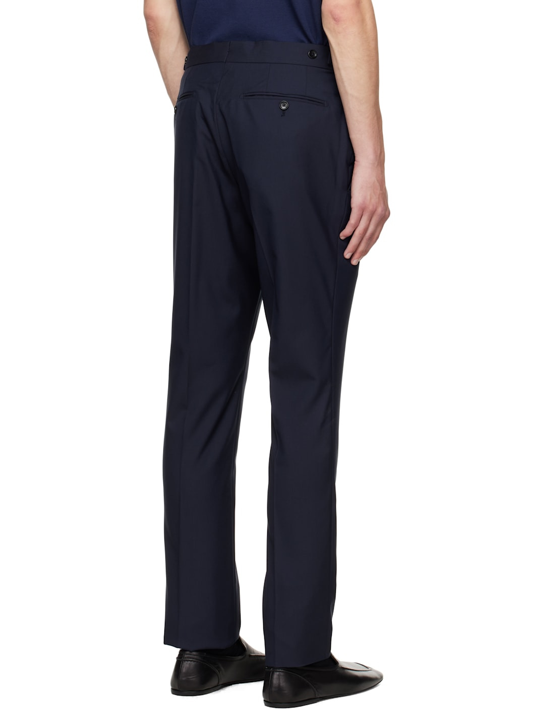 Navy Super Plain Weave Dyllan Trousers - 3