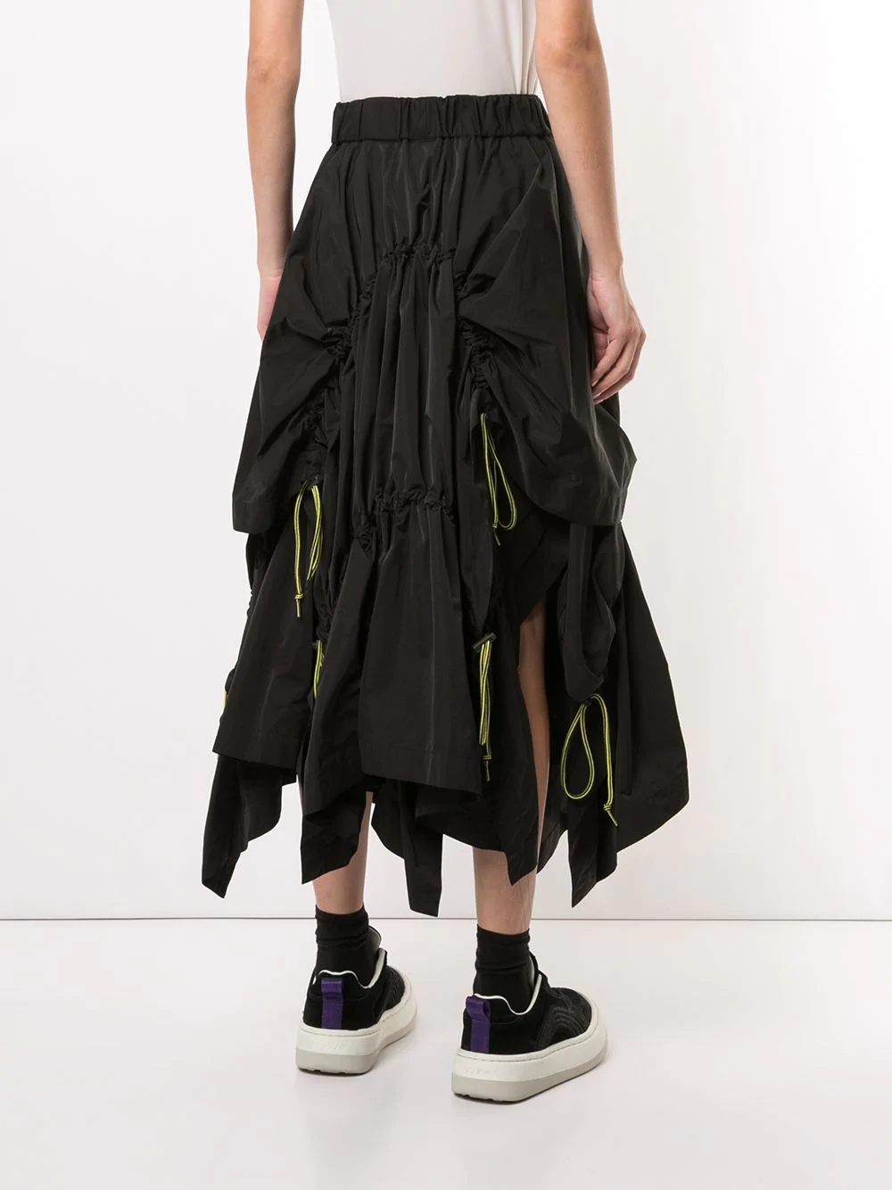 draped drawstring parachute skirt - 4