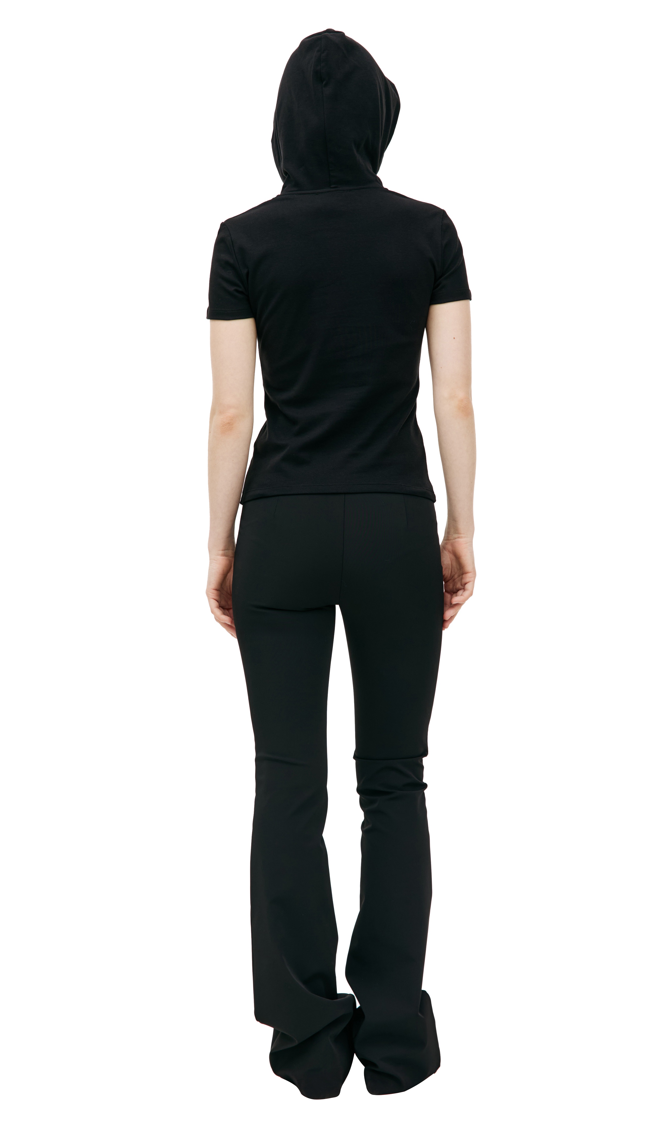 BLACK HOODED T-SHIRT - 3