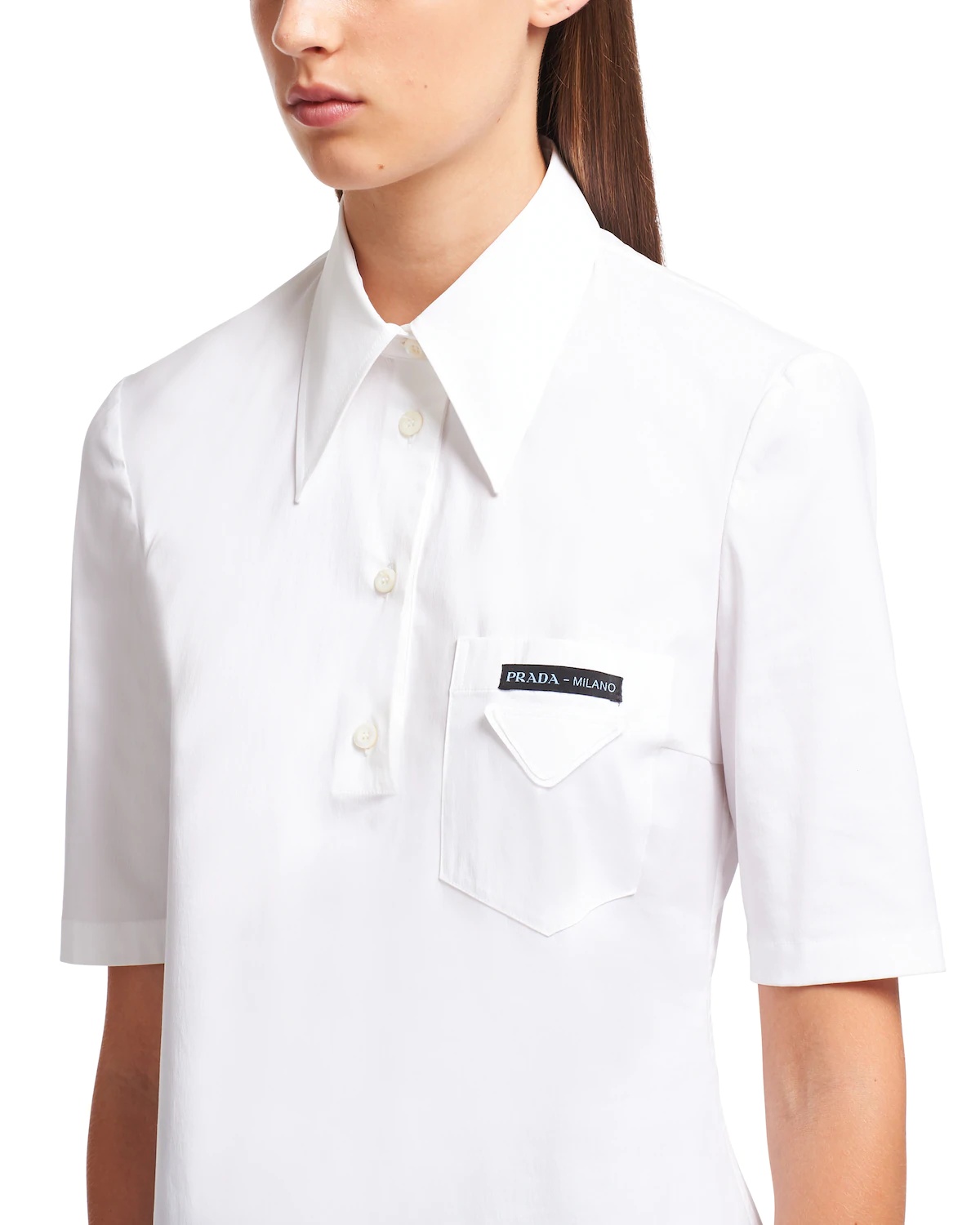 Stretch cotton poplin polo shirt - 5