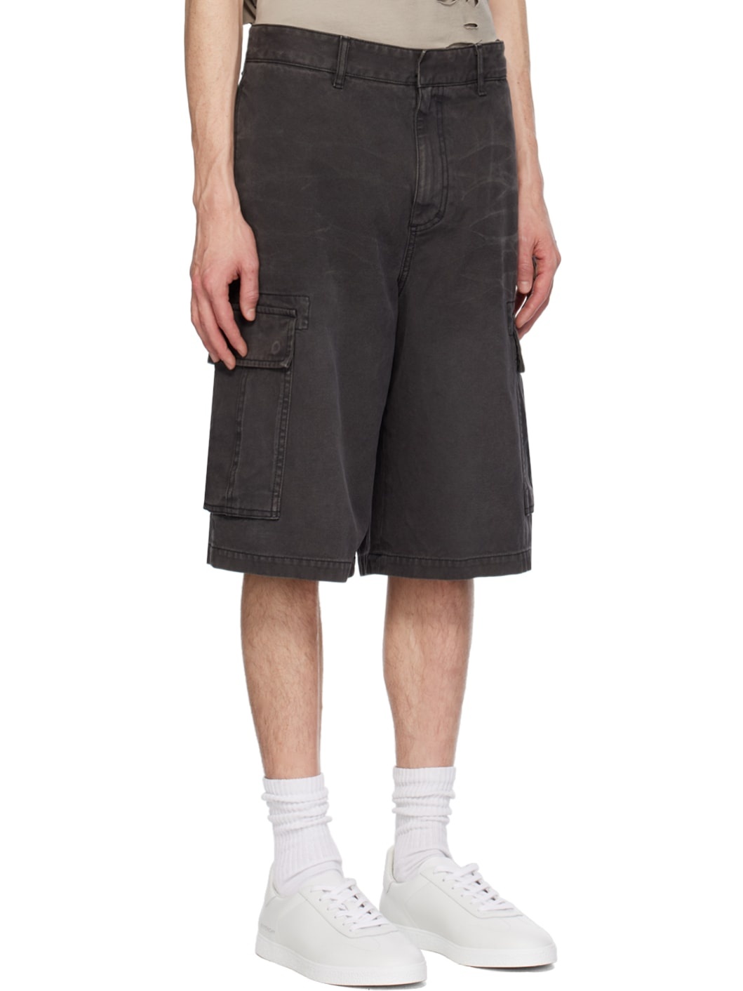 Black Embroidered Shorts - 2