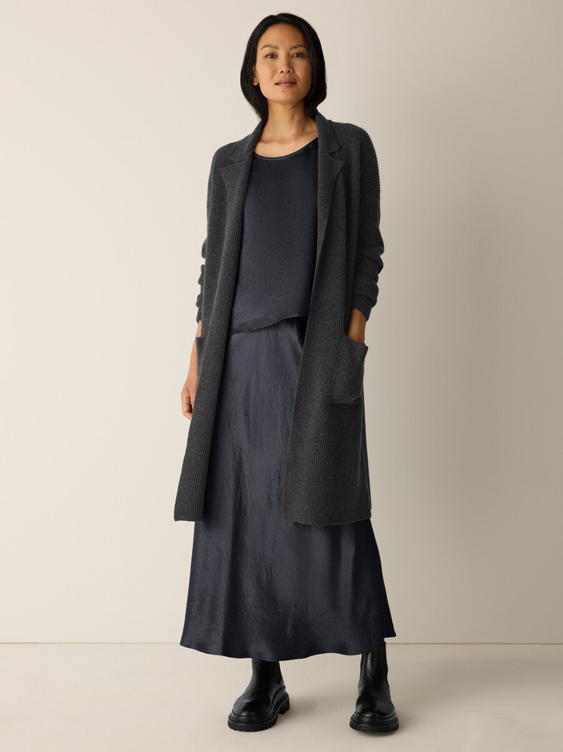 Recycled Wool Cashmere Notch Collar Cardigan 3