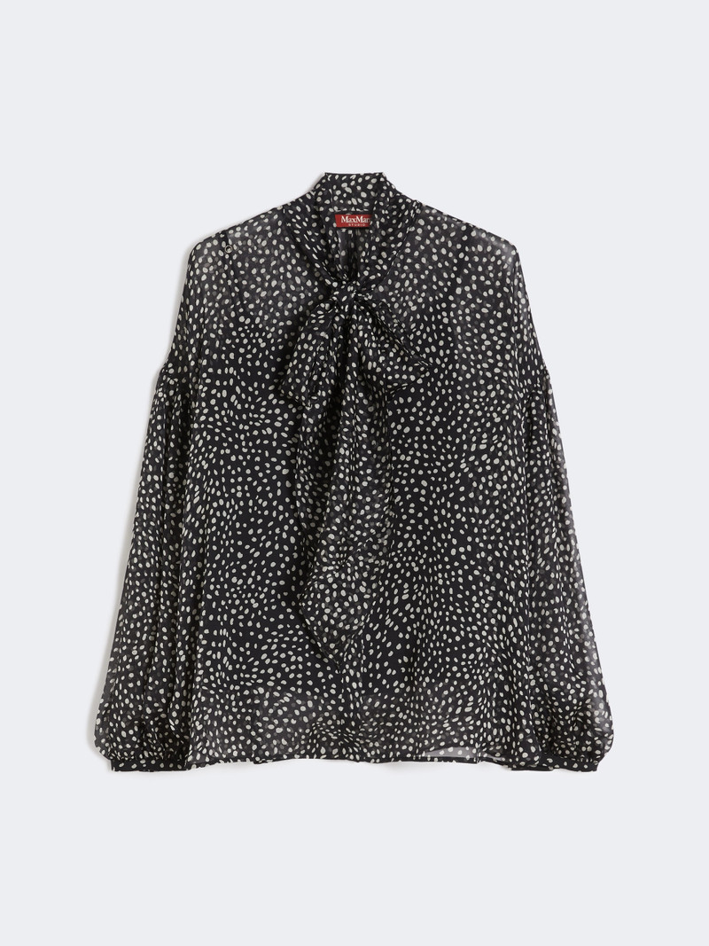 ETERE Blouse in printed chiffon - BLACK 1