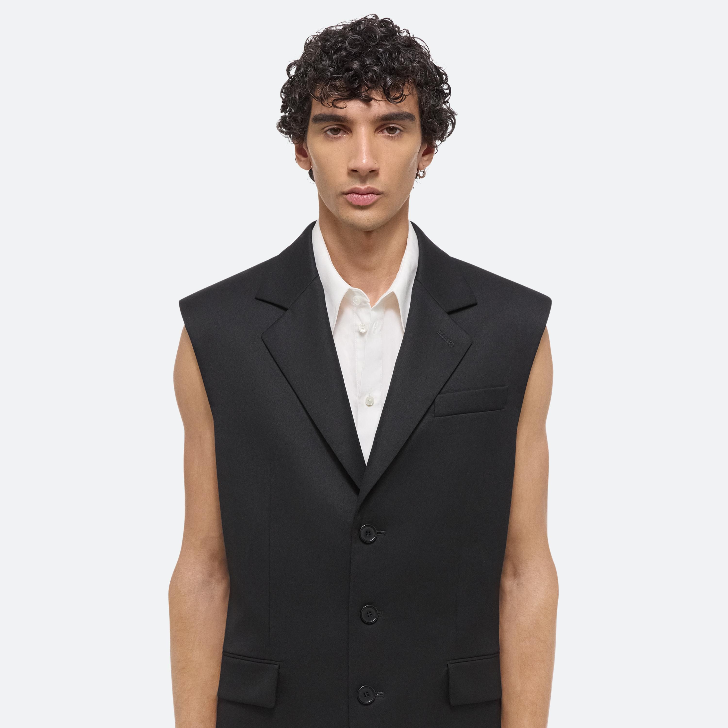 VIRGIN WOOL SLEEVELESS BLAZER - 6