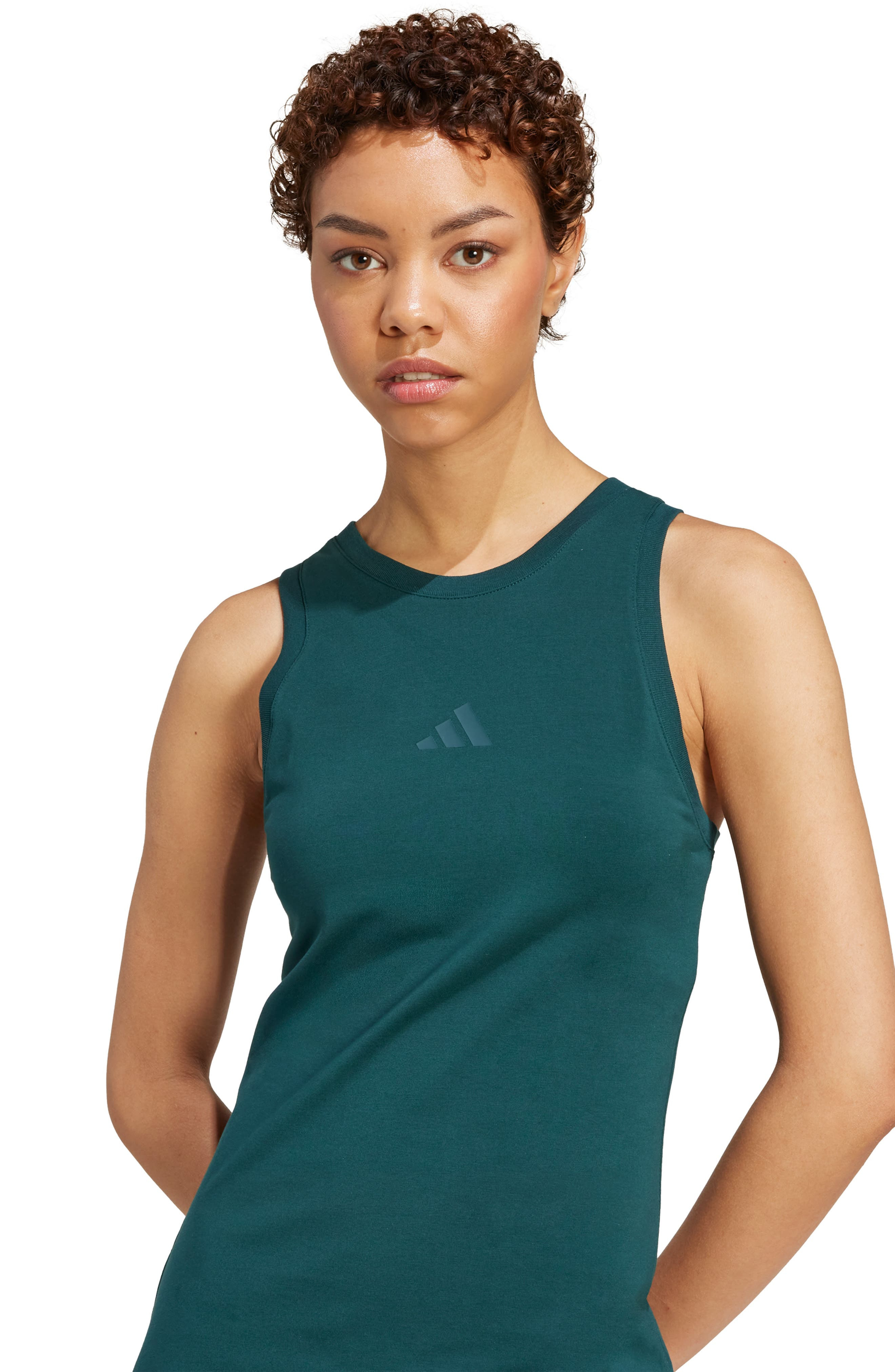 adidas Future Icons Sleeveless Dress in Aurora Ivy at Nordstrom - 6