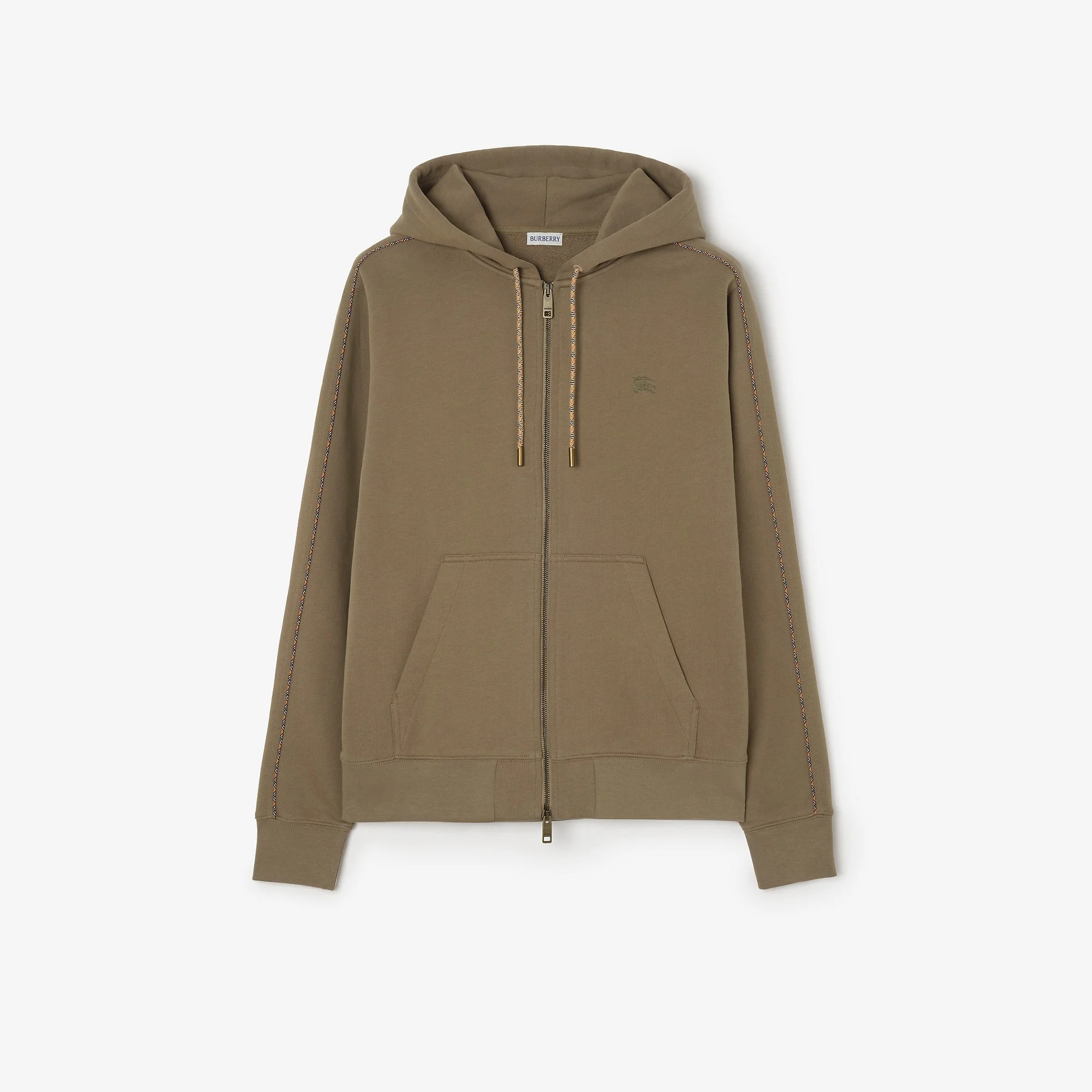 Check Piping Cotton Zip Hoodie - 1