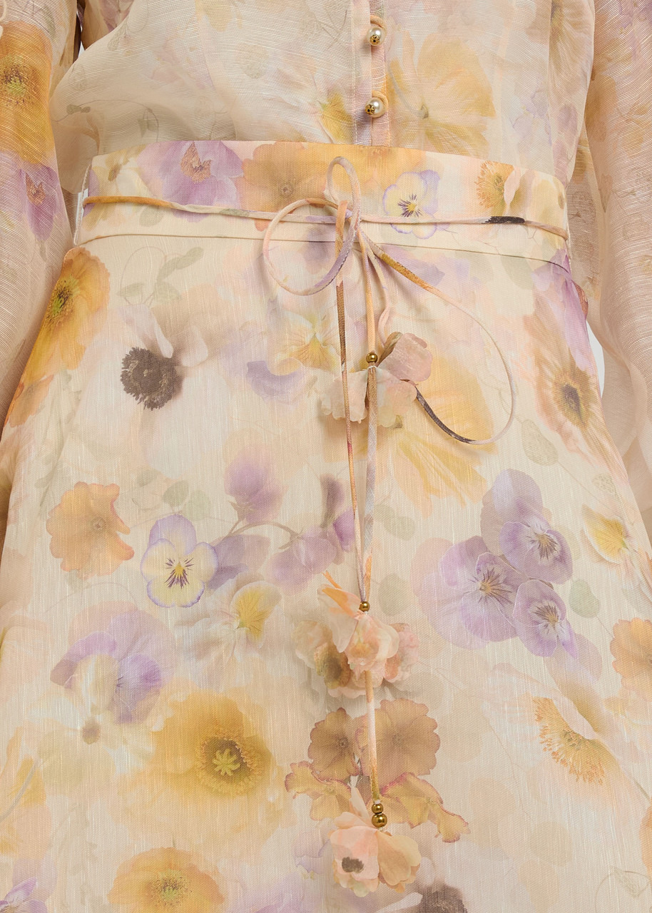Zimmermann Memento Floral Linen-blend Midi Skirt - 5