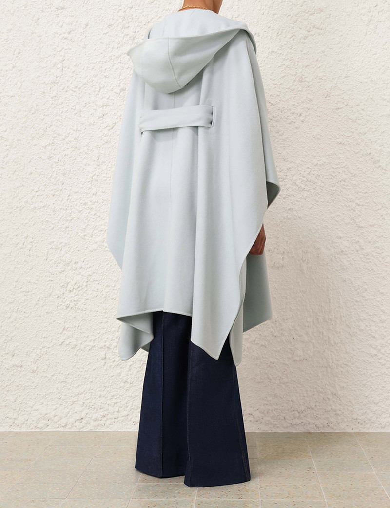 NATURA HOODED WOOL CAPE 3