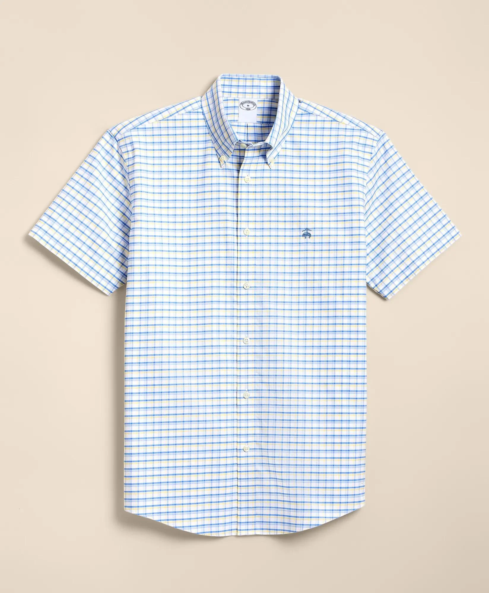Non-Iron Oxford Polo Button-Down, Short-Sleeve Sport Shirt - 1