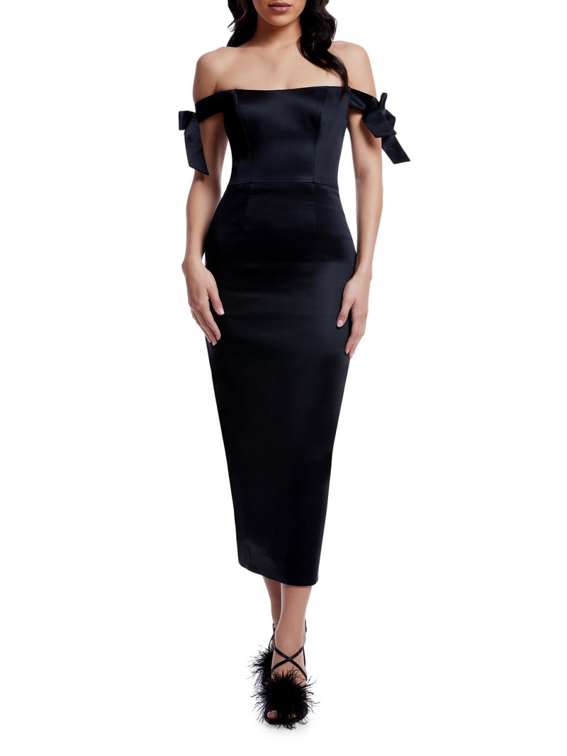 Women's Verona Corseted Satin Dress - Black 3