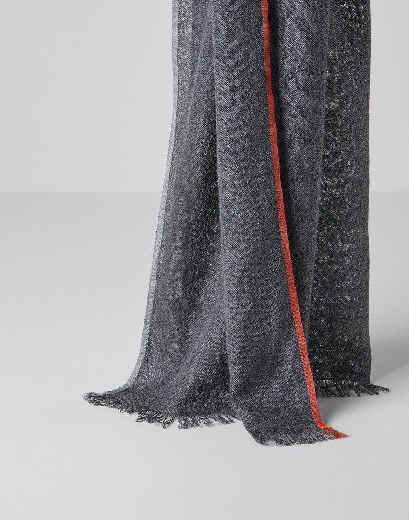Cashmere and cotton scarf with selvedge 1